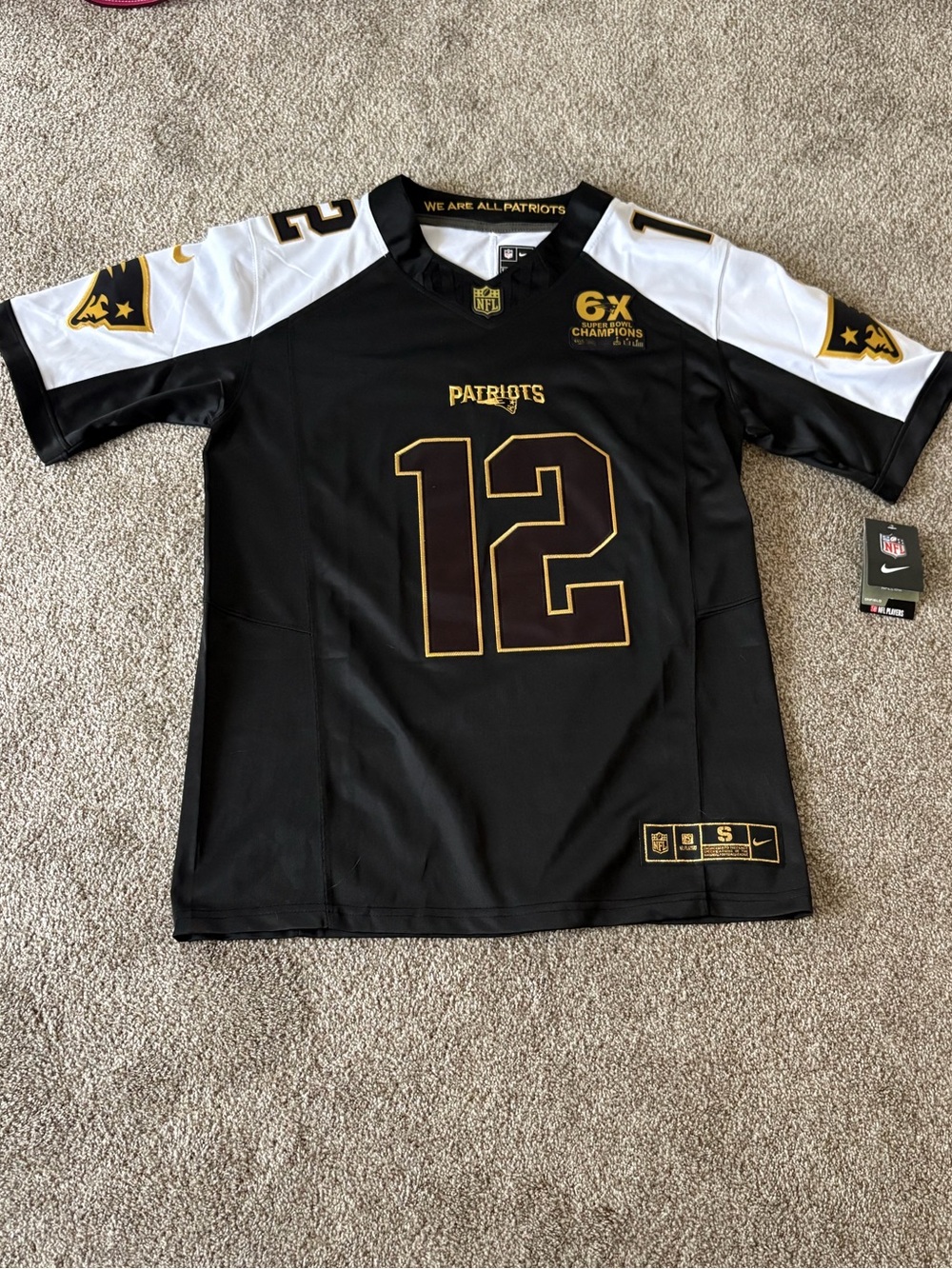 NWT Nike Tom Brady #12 Patriots Youth S 6X Champions NFL Jersey
